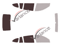 Glazing template - 3/4 rear kit - Kia Rio (1) 5-door estate (2000 - 2005)