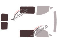 Gabarit vitrage - kit 3/4 arrière - Mercedes-Benz Vito (3) Mixto Utilitaire 5 portes (depuis 2014)