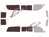 Gabarit vitrage - kit 3/4 arrière - Mercedes-Benz Vito (2) Extra Long 4 portes (2003 - 2014)