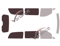 Plantilla de acristalamiento - Kit 3/4 trasero - Mercedes-Benz Clase V / EQV (2) Largo 4 puertas (desde 2014)