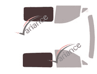 Gabarit vitrage - kit 3/4 arrière - Mercedes-Benz Vito (2) Mixto Utilitaire 5/6 portes (2003 - 2014)