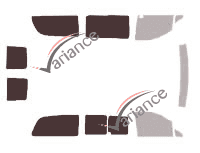 Mascherina per vetri - Kit 3/4 posteriore - Mercedes-Benz Vito (2) Long 5 porte (2003 - 2014)