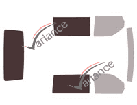 Plantilla de acristalamiento - Kit 3/4 trasero - Mercedes-Benz Vito (1) 5 puertas (1996 - 2003)