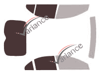 Schablone Verglasung - Kit 3/4 hinten - Mitsubishi Lancer (8) Sportback 5-türig (2007 - 2017)