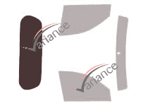 Schablone Verglasung - Kit 3/4 hinten - Mitsubishi L200 (4) Simple Cab Pick-up 2-türig (2006 - 2015)