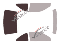 Mascherina per vetri - Kit 3/4 posteriore - Mitsubishi Lancer (6) Coupé 2 porte (1995 - 2002)