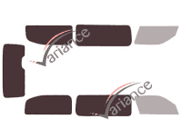 Glazing template - 3/4 rear kit - Nissan NV350 4-5 doors (since 2015)