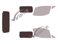 Gabarit vitrage - kit 3/4 arrière - Nissan NV200 (1) Utilitaire 5 portes (2009 - 2021)