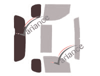 Plantilla de acristalamiento - Kit 3/4 trasero - Nissan Frontier (2) Pick-up de 2 puertas (2005 - 2019)