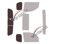 Plantilla de acristalamiento - Kit 3/4 trasero - Nissan Frontier (2) Pick-up de 2 puertas (2005 - 2019)