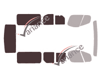 Glazing template - 3/4 rear kit - Nissan PrimaStar (1) Long 4 doors (2002 - 2015)