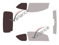 Glazing template - kit 3/4 rear - Peugeot 107 3 portes (2005 - 2014) Glazing template - kit 3/4 rear - Peugeot 107 3 portes (2005 - 2014)