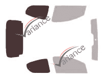 Glazing template - kit 3/4 rear - Peugeot 107 5 portes (2005 - 2014) Glazing template - kit 3/4 rear - Peugeot 107 5 portes (2005 - 2014)