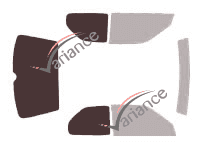 Glazing template - kit 3/4 rear - Peugeot 306 (1) 3 doors (1993 - 1998) Glazing template - kit 3/4 rear - Peugeot 306 (1) 3 doors (1993 - 1998)