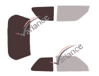 Glazing template - kit 3/4 rear - Peugeot 309 (phase 1) 3 doors (1985 - 1990) Glazing template - kit 3/4 rear - Peugeot 309 (phase 1) 3 doors (1985 - 1990)