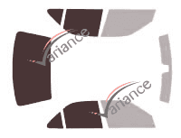 Gabarit vitrage - kit 3/4 arrière - Peugeot 406 (1) Berline 4 portes (1995 - 2004)