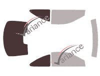 Gabarit vitrage - kit 3/4 arrière - Peugeot 406 (1) Coupe 3 portes (1996 - 2005)