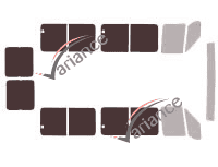 Gabarit vitrage - kit 3/4 arrière - Peugeot Boxer (1) Long 5 portes (1994 - 2006) Gabarit vitrage - kit 3/4 arrière - Peugeot Boxer (1) Long 5 portes (1994 - 2006)