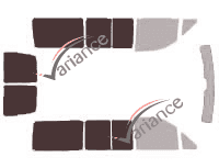 Schablone Verglasung - Kit 3/4 hinten - Citroën Jumpy (1) 5-türig (1995 - 2007) Schablone Verglasung - Kit 3/4 hinten - Citroën Jumpy (1) 5-türig (1995 - 2007)