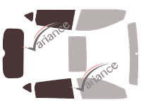 Plantilla de acristalamiento - Kit 3/4 trasero - Pontiac Vibe 5 puertas (2008 - 2011)