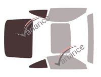 Gabarit vitrage - kit 3/4 arrière - Porsche 911 (8) Coupe 2 portes (depuis 2019)