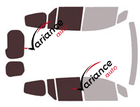 Plantilla para acristalamiento - Kit 3/4 trasero - Renault Kangoo (3) Court 2 Portes Arrieres 6 portes (depuis 2021)