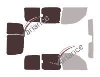 Plantilla de acristalamiento - Kit 3/4 trasero - Renault Kangoo (1) 5 puertas (1997 - 2008) Plantilla de acristalamiento - Kit 3/4 trasero - Renault Kangoo (1) 5 puertas (1997 - 2008)