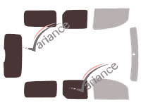 Plantilla de acristalamiento - Kit 3/4 trasero - Renault Kangoo (2) Maxi Vitrée 5 portes (2007 - 2021)