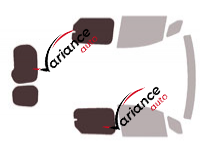 Mascherina per vetri - Kit 3/4 posteriore - Mercedes-Benz Citan (2) Court 2 Portes Arrieres 5/6 portes (dal 2021)