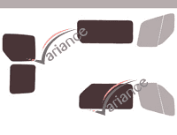 Plantilla de acristalamiento - Kit 3/4 trasero - Nissan NV400 (1) L1 / L2 / L3 / L4 Furgoneta 5 puertas (2010 - 2024)