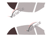 Schablone Verglasung - Kit 3/4 hinten - Renault Megane (1) Cabriolet 2 Türen (1997 - 2003)