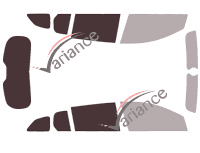 Schablone Verglasung - Kit 3/4 hinten - Renault Megane (4) Estate Kombi 5 Türen (2016 - 2023)