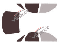 Schablone Verglasung - Kit 3/4 hinten - Renault Safrane 5-Türer (1992 - 2001) Schablone Verglasung - Kit 3/4 hinten - Renault Safrane 5-Türer (1992 - 2001)
