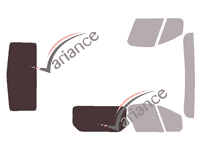 Schablone Verglasung - Kit 3/4 hinten - Renault Trafic (3) 4-türiger Transporter (seit 2014)