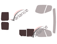 Schablone Verglasung - Kit 3/4 hinten - Renault Trafic (2) 5-türiger Transporter (2002 - 2015)