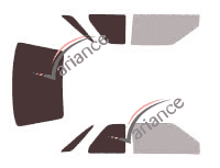 Plantilla de acristalamiento - Kit 3/4 trasero - Honda Concerto Coupe 3 puertas (1988 - 1996)