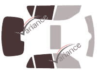 Gabarit vitrage - kit 3/4 arrière - Saab 9.5 (1) Berline 4 portes (1997 - 2009)