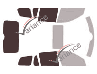 Mascherina per vetri - Kit 3/4 posteriore - Saab 9.3 (2) X Estate 5 porte (2009 - 2012)