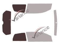 Dima di vetratura - Kit 3/4 posteriore - Seat Mii 3 porte (2012 - 2021) Dima di vetratura - Kit 3/4 posteriore - Seat Mii 3 porte (2012 - 2021)