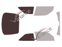 Gabarit vitrage - kit 3/4 arrière - Saab 900 (2) Coupe 3 portes (1993 - 2003)