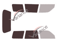Gabarit vitrage - kit 3/4 arrière - Subaru Forester (1) 5 portes (1997 - 2002)