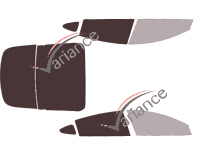 Glazing template - 3/4 rear kit - Tesla model 3 (1) (phase 1) 4 door sedan (2017 - 2019)