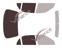 Glazing template - 3/4 rear kit - Toyota Corolla (8) 4-door sedan (1995 - 2002)