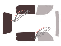 Mascherina per vetri - kit 3/4 posteriore - Toyota Land Cruiser (9) 3 porte (1996 - 2003)