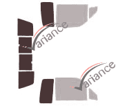 Gabarit vitrage - kit 3/4 arrière - Toyota Pickup X Cab 2 portes (1990 - 1995)