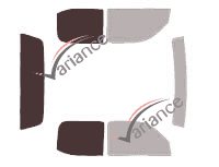 Verglasungsschablone - Kit 3/4 hinten - Toyota Tacoma (1) Pick-up 4-türig (1995 - 2004)