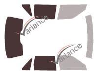 Schablone Verglasung - Kit 3/4 hinten - Volvo S70 Limousine 4 Türen (1996 - 2000)