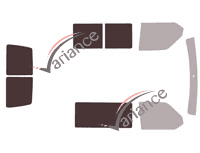 Glazing template - 3/4 rear kit - Volkswagen Transporter T4 (4) 5/6 door van (1990 - 2003) Glazing template - 3/4 rear kit - Volkswagen Transporter T4 (4) 5/6 door van (1990 - 2003)