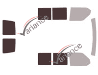 Glazing template - 3/4 rear kit - Volkswagen Transporter T4 (4) 5/6 door van (1990 - 2003) Glazing template - 3/4 rear kit - Volkswagen Transporter T4 (4) 5/6 door van (1990 - 2003)