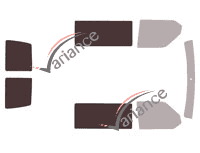 Glazing template - 3/4 rear kit - Volkswagen Transporter T4 (4) 5/6 door van (1990 - 2003) Glazing template - 3/4 rear kit - Volkswagen Transporter T4 (4) 5/6 door van (1990 - 2003)